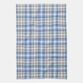 Blue Taupe Tartan Kariertes Muster Geschirrtuch (Vertikal)