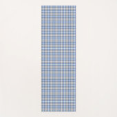 Blue Taupe Tartan Kariertes Muster Yogamatte (Vorderseite)