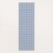Blue Taupe Tartan Kariertes Muster Yogamatte (Rückseite)