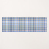 Blue Taupe Tartan Kariertes Muster Yogamatte (Vorderseite (Horizontal))