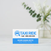 Blue Taxi Car Speech Box Visitenkarte (Stehend Vorderseite)