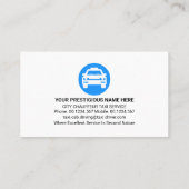 Blue Taxi Car Speech Box Visitenkarte (Rückseite)