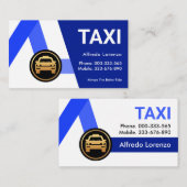Blue Taxi Routes Ride Share Visitenkarte (Vorne/Hinten)