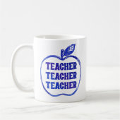 Blue Teacher Apple Outline Appreciation Pride Gift Kaffeetasse (Links)