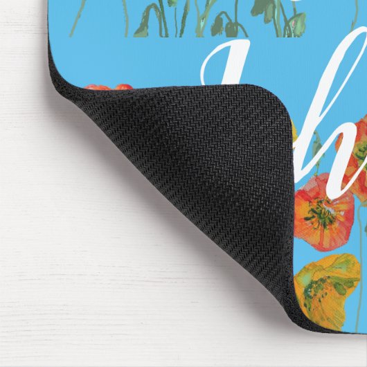 Blue Teachers Name Blumencomputer Maus Mat Pad Mousepad (Ecke)