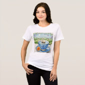 Blue teacup and saucer Tri-Blend shirt (Vorderseite voll)