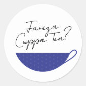 Blue Teacup Umschlag Aufkleber / Aufkleber (Vorderseite)