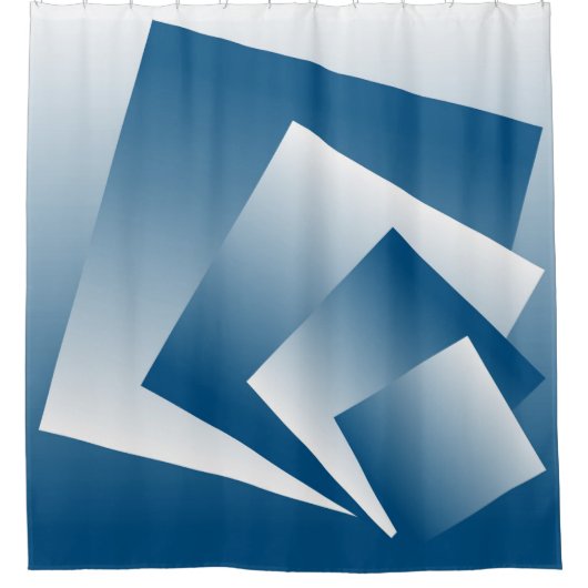 Blue Teal geometry Duschvorhang (Vorderseite)