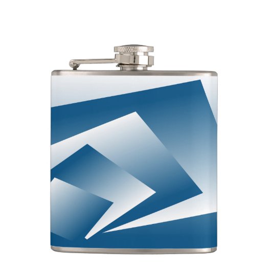 Blue Teal geometry Flachmann (Vorderseite)