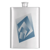 Blue Teal geometry Flachmann (Vorderseite)