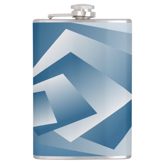 Blue Teal geometry Flachmann (Vorderseite)