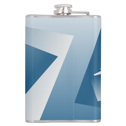 Blue Teal geometry Flachmann (Rückseite)