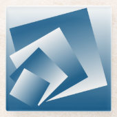 Blue Teal geometry Glasuntersetzer (Vorderseite)