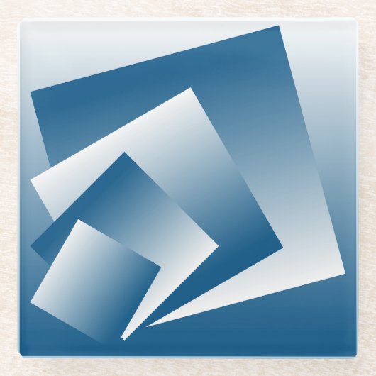 Blue Teal geometry Glasuntersetzer (Vorderseite)