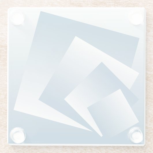 Blue Teal geometry Glasuntersetzer (Rückseite)