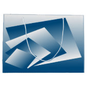 Blue Teal geometry Große Geschenktüte (Rückseite)