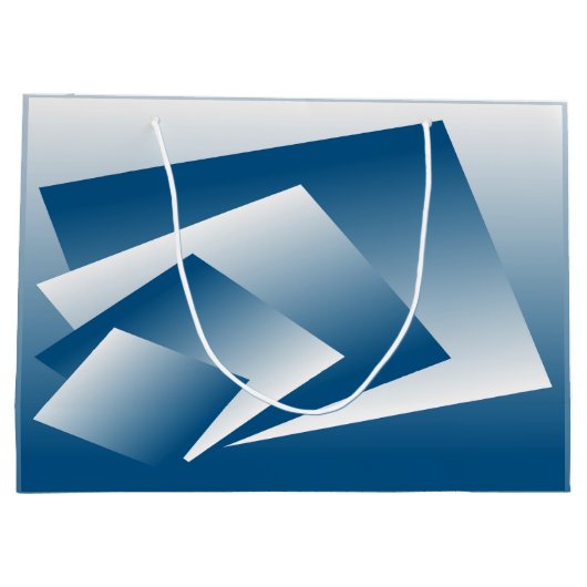 Blue Teal geometry Große Geschenktüte (Rückseite)