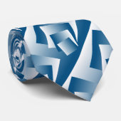 Blue Teal geometry Krawatte (Gerollt)