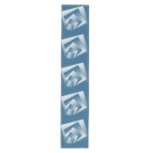 Blue Teal geometry Mittelgroßer Tischläufer (Vorderseite)