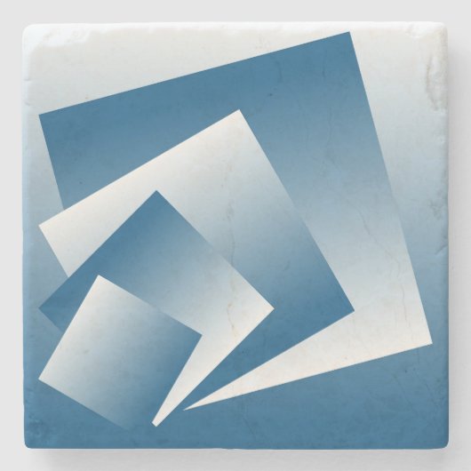 Blue Teal geometry Steinuntersetzer (Vorderseite)