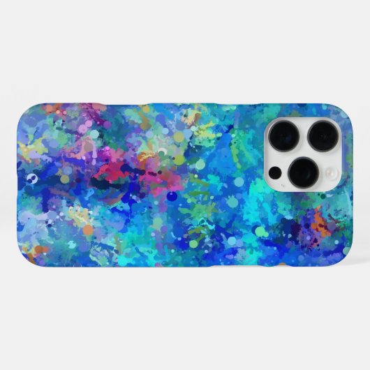 Blue Teal Purple Watercolor Abstraction iPhone Hülle (Rückseite (Horizontal))
