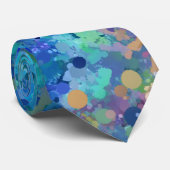 Blue Teal Purple Watercolor Abstraction Krawatte (Gerollt)