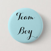 Blue team boy gender reveal party button (Vorderseite)