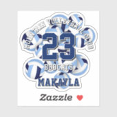 Blue Team Farben Volleyballs Cluster Aufkleber (Blatt)