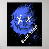 Blue Team Skull Poster (Vorne)
