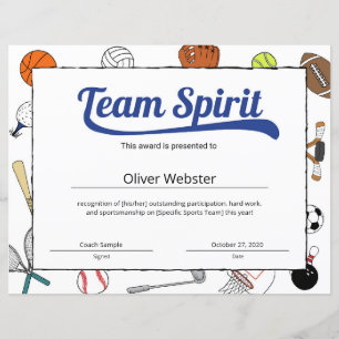 Blue Team Spirit Sportzertifikat