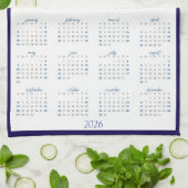 Blue Teapot & Pastry 2026 Calendar Tea Towel Geschirrtuch (Gefaltet)