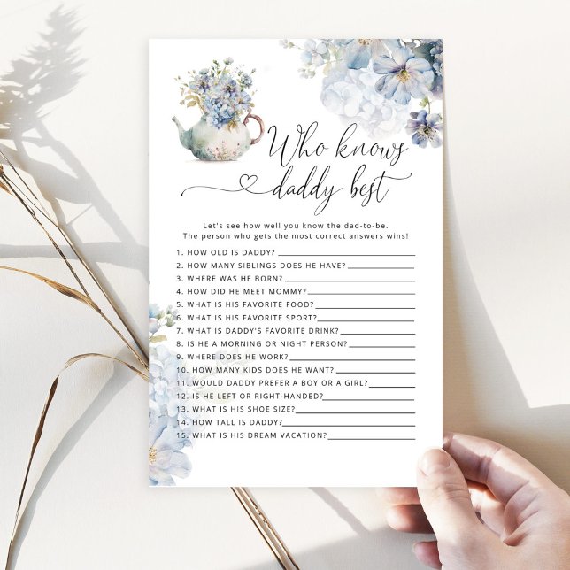 Blue Teapot Wer kennt Papa das beste Baby Duschspi (Von Creator hochgeladen)