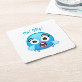 Blue Tears of Joy: The Overwhelmed Emoji Rechteckiger Pappuntersetzer (angewinkelt)