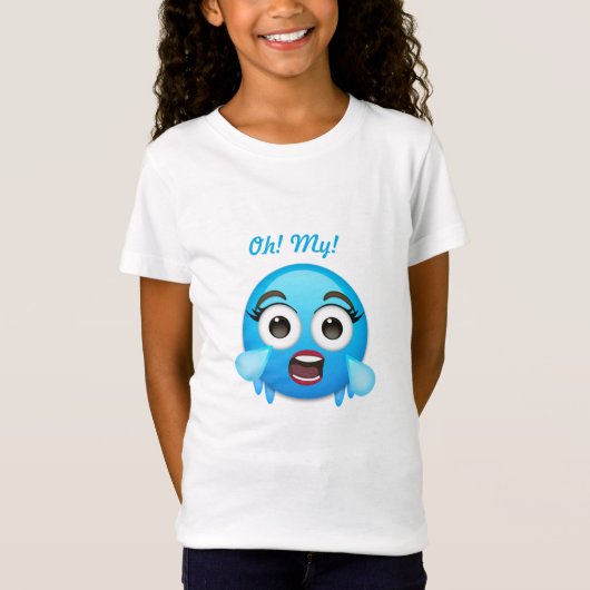 Blue Tears of Joy: The Overwhelmed Emoji T-Shirt (Vorderseite)