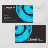Blue Tech on Dark Gray Visitenkarte (Vorne/Hinten)