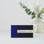 Blue Techno Dots Elegante Moderne Schwarz Visitenkarte (Stehend Vorderseite)