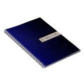 Blue Techno Dots Elegantes Schwarz Notizblock (Rechte Seite)