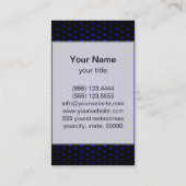 Blue Techno Dots Modern Black Visitenkarte (Rückseite)