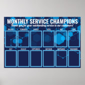 Blue Techno Mitarbeiter des Monats Foto-Anzeige Poster (Vorne)