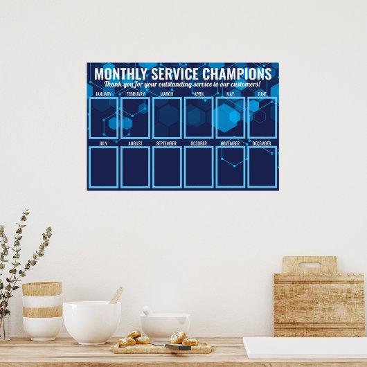 Blue Techno Mitarbeiter des Monats Foto-Anzeige Poster (Küche)