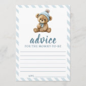 Blue Teddy Bär Baby Dusche Hinweise für Mami Karte (Vorderseite)