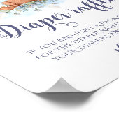 Blue Teddy Bär Ballon Diaper Raffelposter Poster (Ecke)