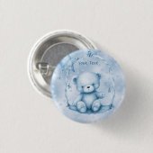 Blue Teddy Bär Button (Vorne & Hinten)