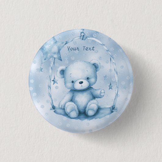 Blue Teddy Bär Button (Vorderseite)