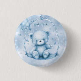 Blue Teddy Bär Button