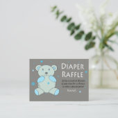 Blue Teddy Bär Diaper Raffles Tickets (Stehend Vorderseite)