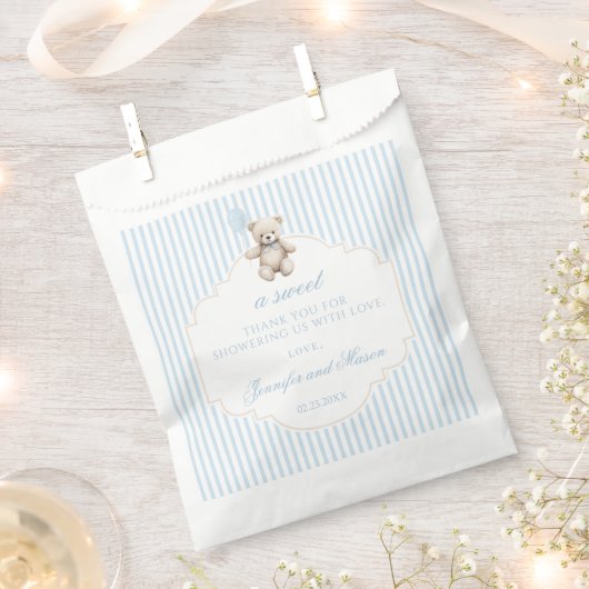 Blue Teddy Bären Ballon Baby Dusche Danke Geschenktütchen (Ausgeschnitten)