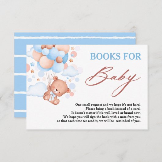 Blue Teddy Bären Books for Baby Begleitkarte (Vorne/Hinten)