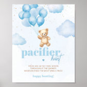 Blue Teddy Bären Schnuller Jagen Baby Dusche Spiel Poster (Vorne)