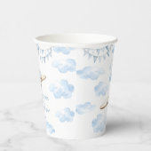 Blue Teddy Bear Airplane Boho Baby Boy Dusche Pappbecher (Rechts)